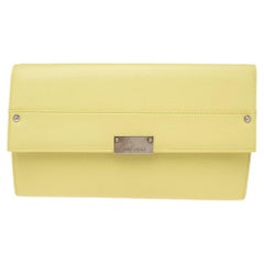 Used Jimmy Choo Citron Leather Reese Clutch