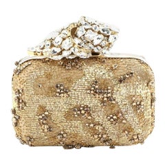 Jimmy Choo  Cloud Crystal Knot Clutch Crystal Embellished Satin