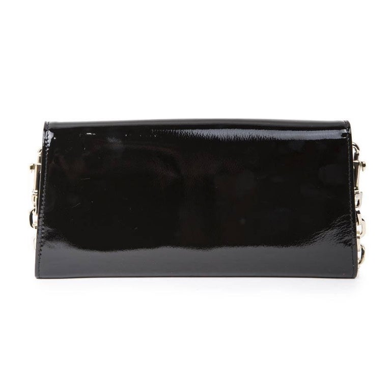 JIMMY CHOO Clutch Bag in Black Patent Leather For Sale at 1stdibs