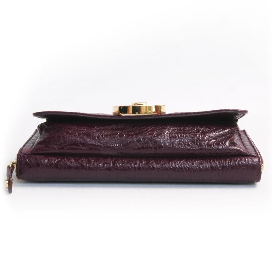 Black JIMMY CHOO Clutch Bag in Burgundy Leather