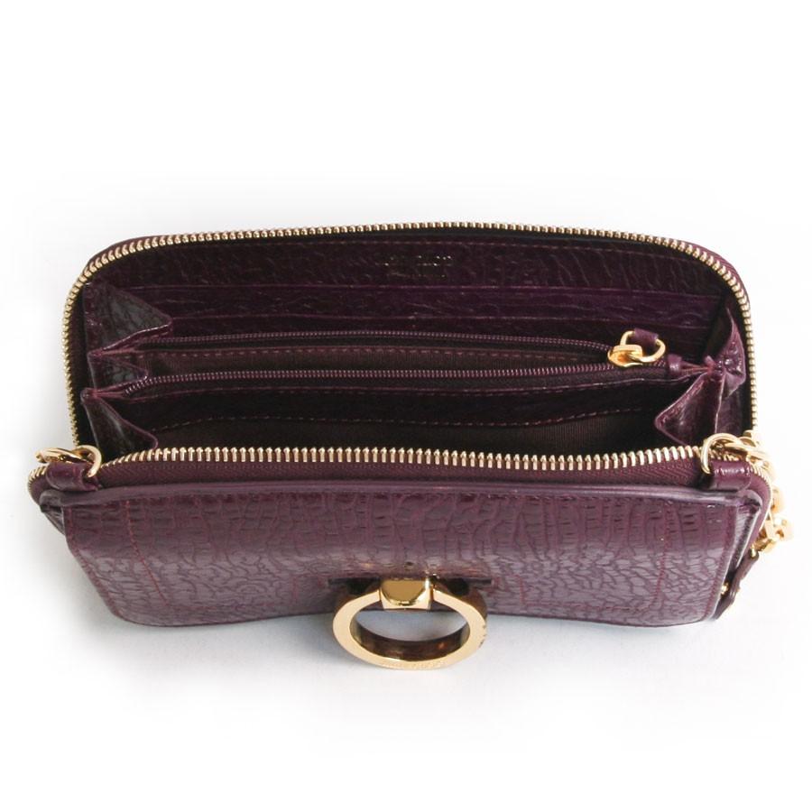 JIMMY CHOO Clutch Bag in Burgundy Leather In Good Condition In Paris, FR