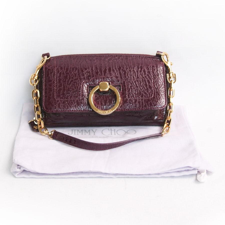 Women's JIMMY CHOO Clutch Bag in Burgundy Leather