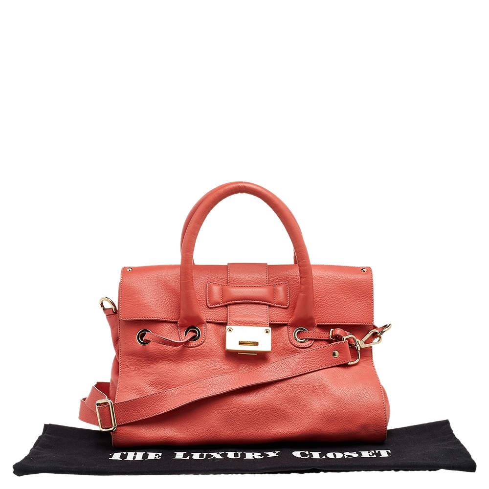 Jimmy Choo Coral Leather Rosalie Satchel For Sale 7