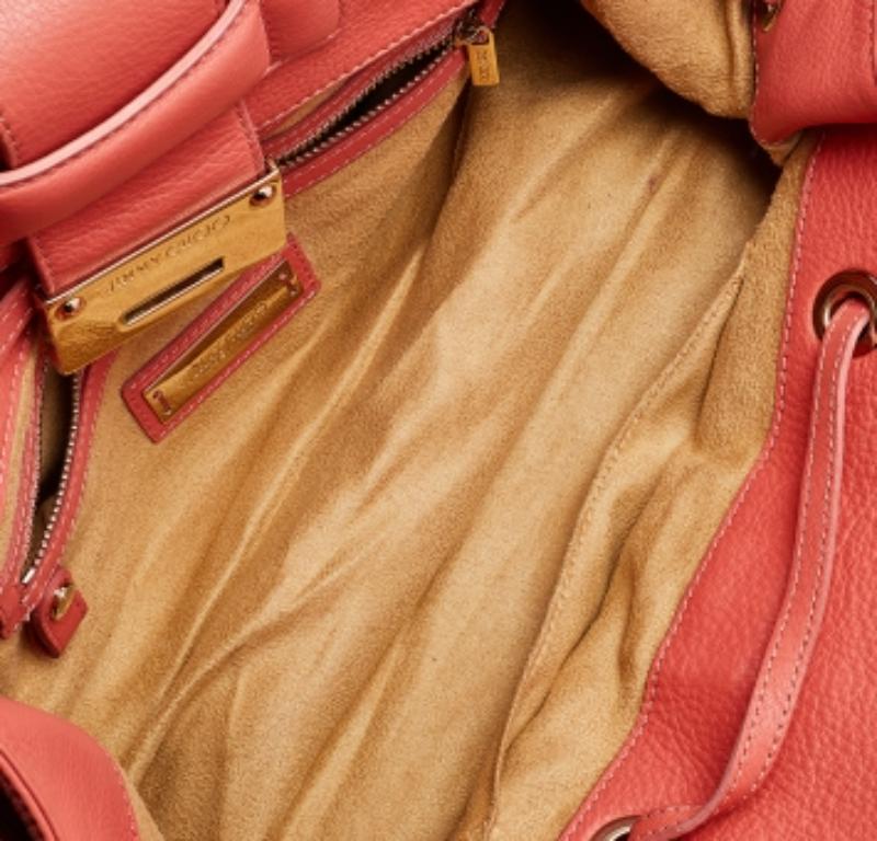 Jimmy Choo Coral Leather Rosalie Satchel In Good Condition In Dubai, Al Qouz 2