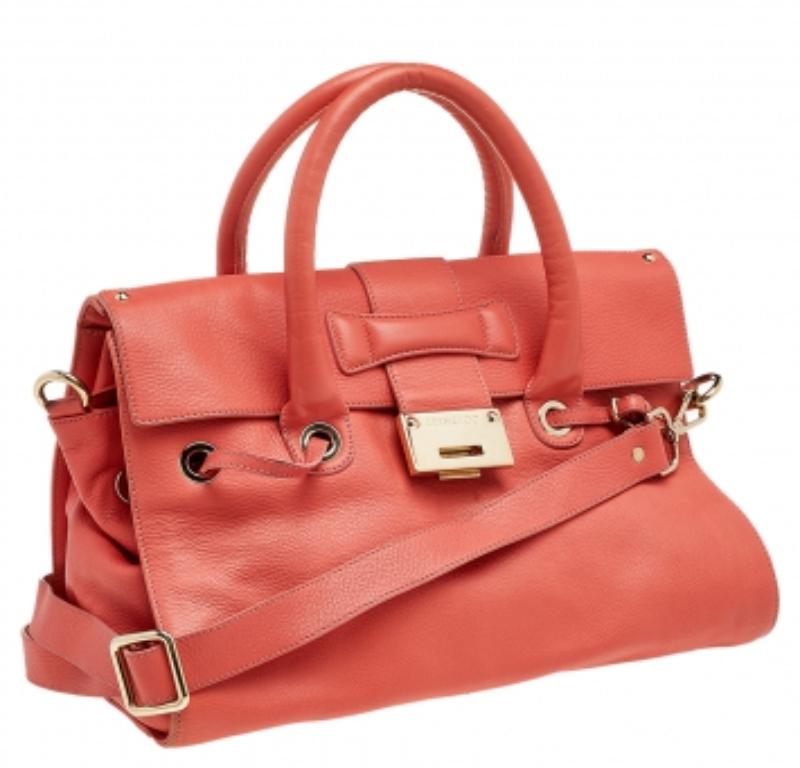 Jimmy Choo Coral Leather Rosalie Satchel 2