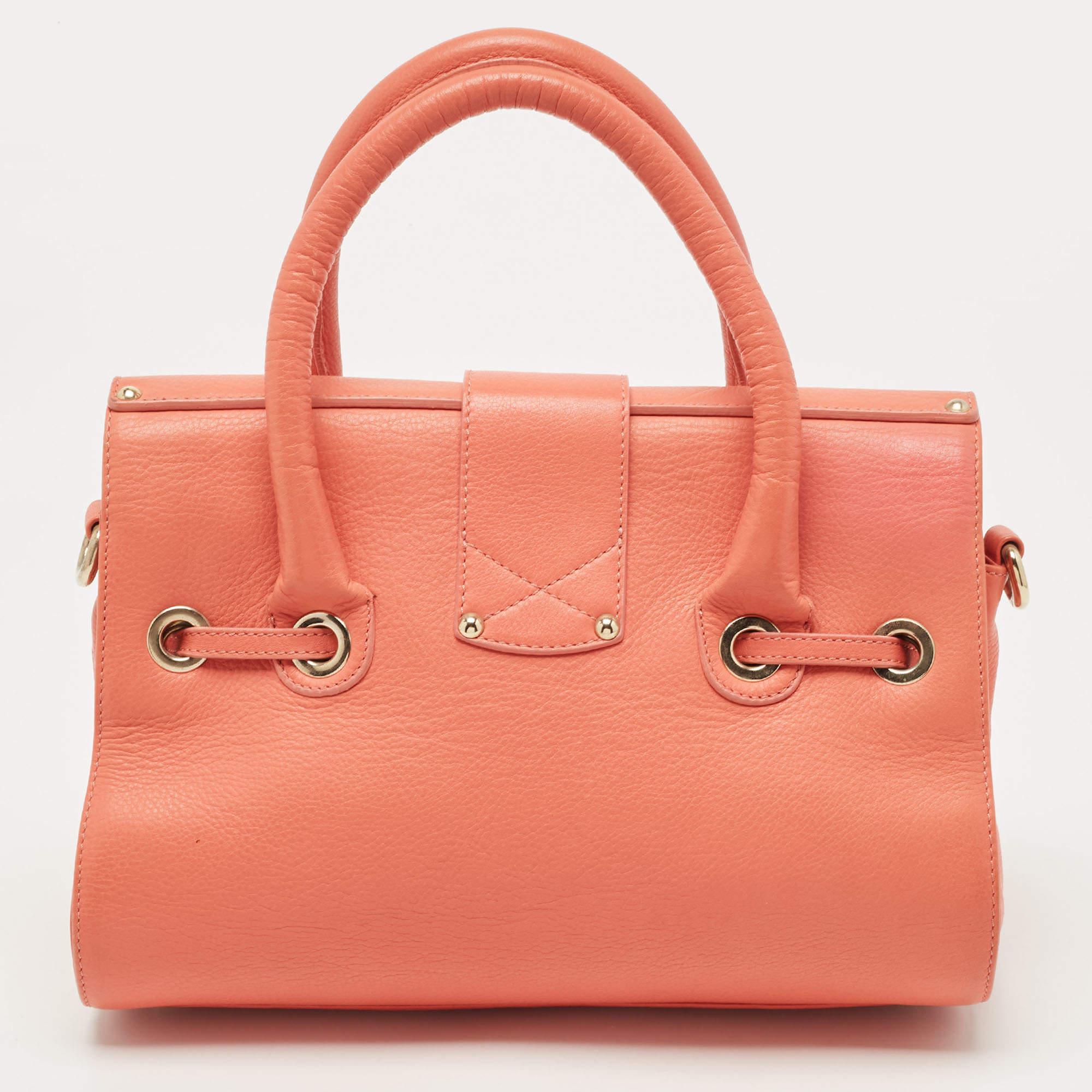 Jimmy Choo Coral Leather Small Rosalie Satchel 5