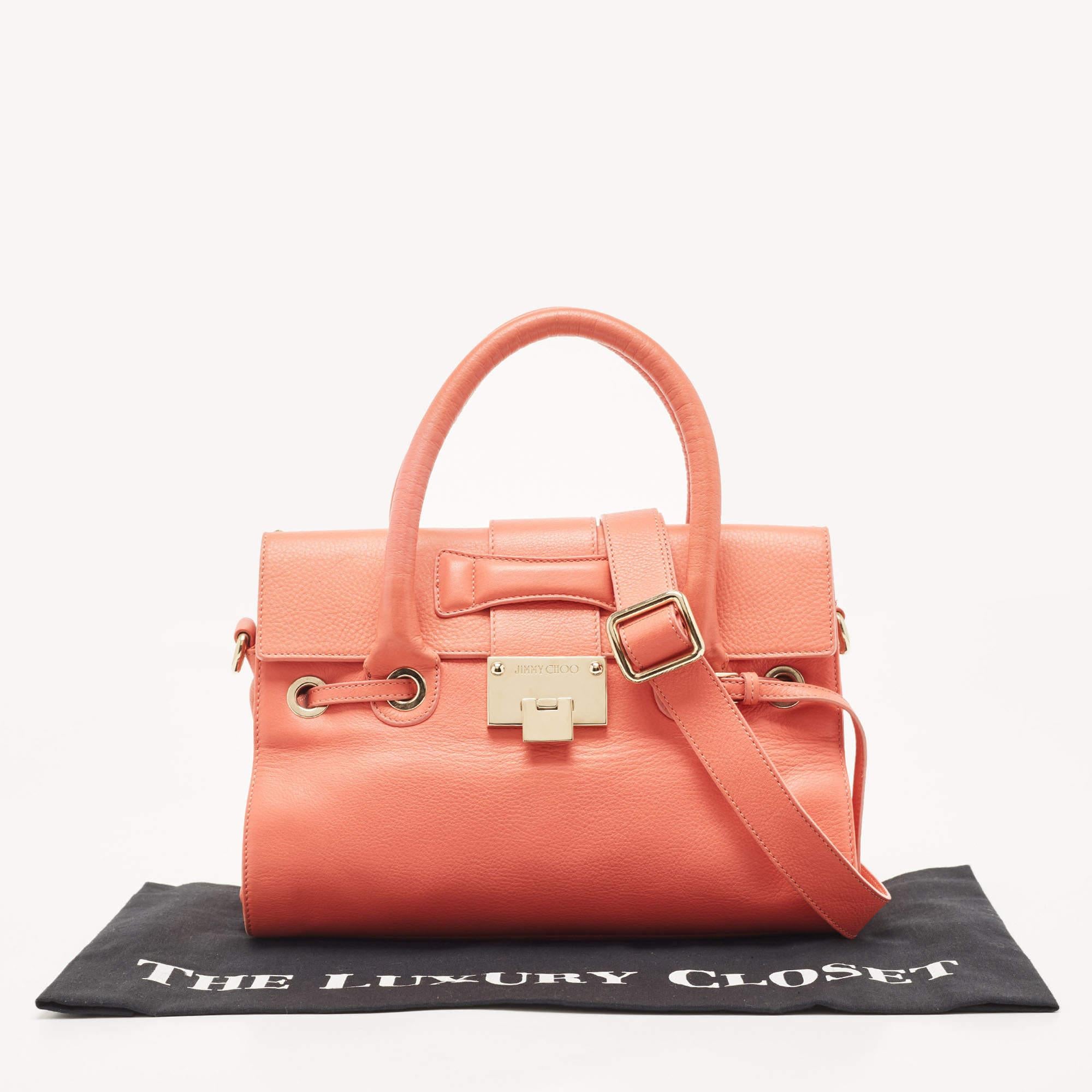 Jimmy Choo Coral Leather Small Rosalie Satchel 13