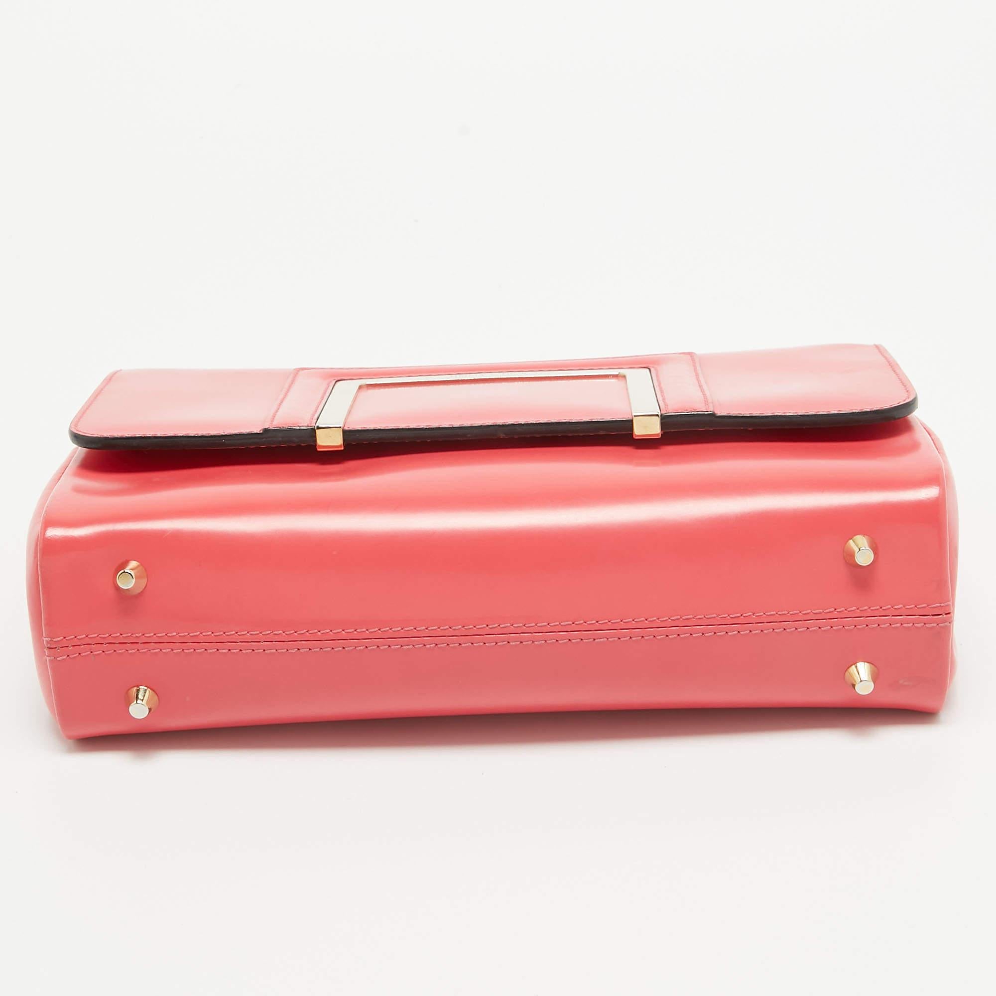 Jimmy Choo Coral Pink Leather Alba Shoulder Bag For Sale 1
