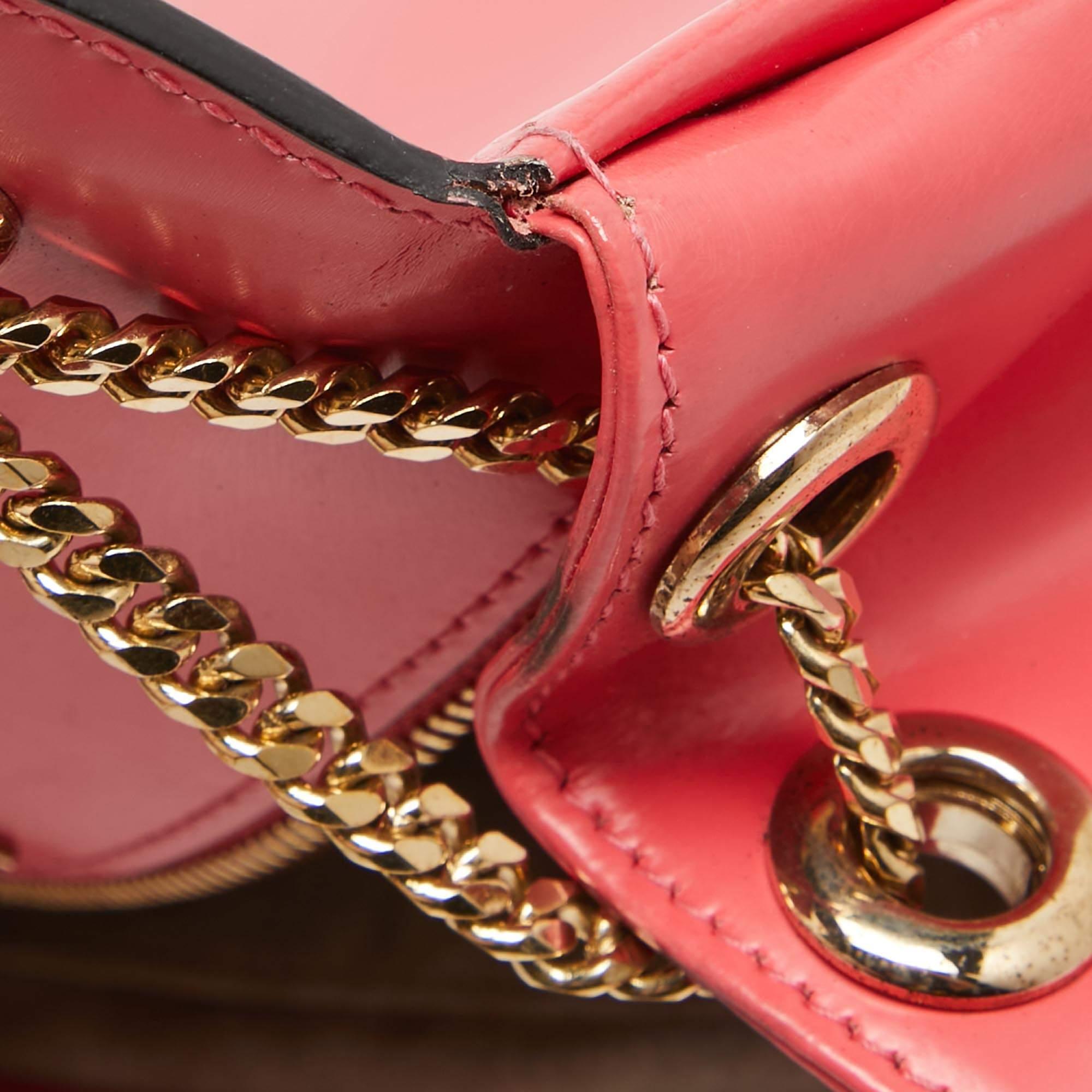 Jimmy Choo Coral Pink Leather Alba Shoulder Bag For Sale 2