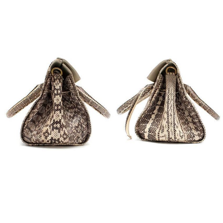 Jimmy Choo Cream and Grey Python Top Handle/Shoulder Bag at 1stDibs