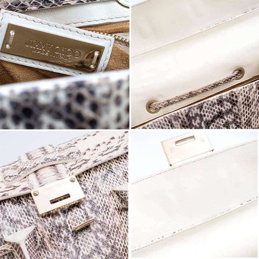 Jimmy Choo Cream and Grey Python Top Handle/Shoulder Bag 2