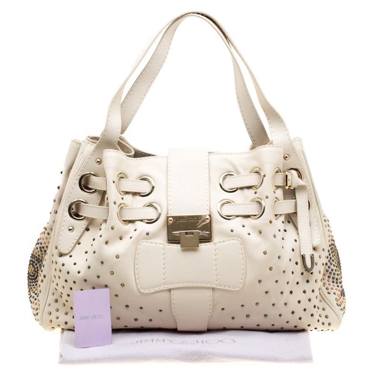 Jimmy Choo Cream Leather Riki Tote For Sale at 1stDibs