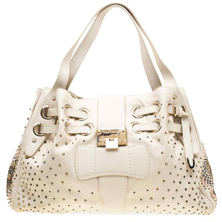 Jimmy Choo Cream Leather Riki Tote For Sale at 1stDibs