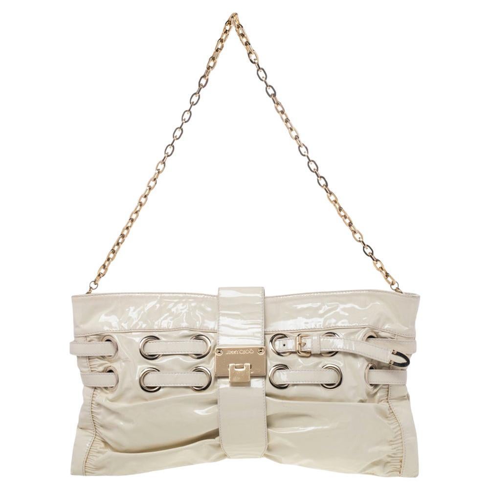 Jimmy Choo Patent Leather Rio Chain Shoulder Bag For Sale 1stDibs