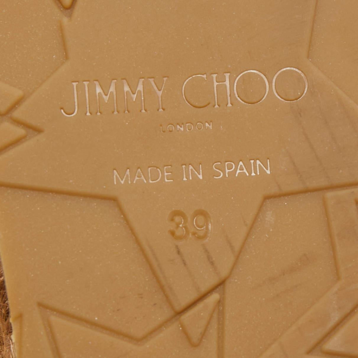 Women's Jimmy Choo Cream/White Leather and Mesh Wedge Slingback Pumps Size 39
