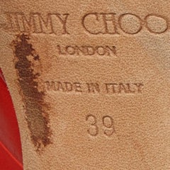 Jimmy Choo Croc Embossed Leather Peep Toe Platform Slingback Pumps Size 39