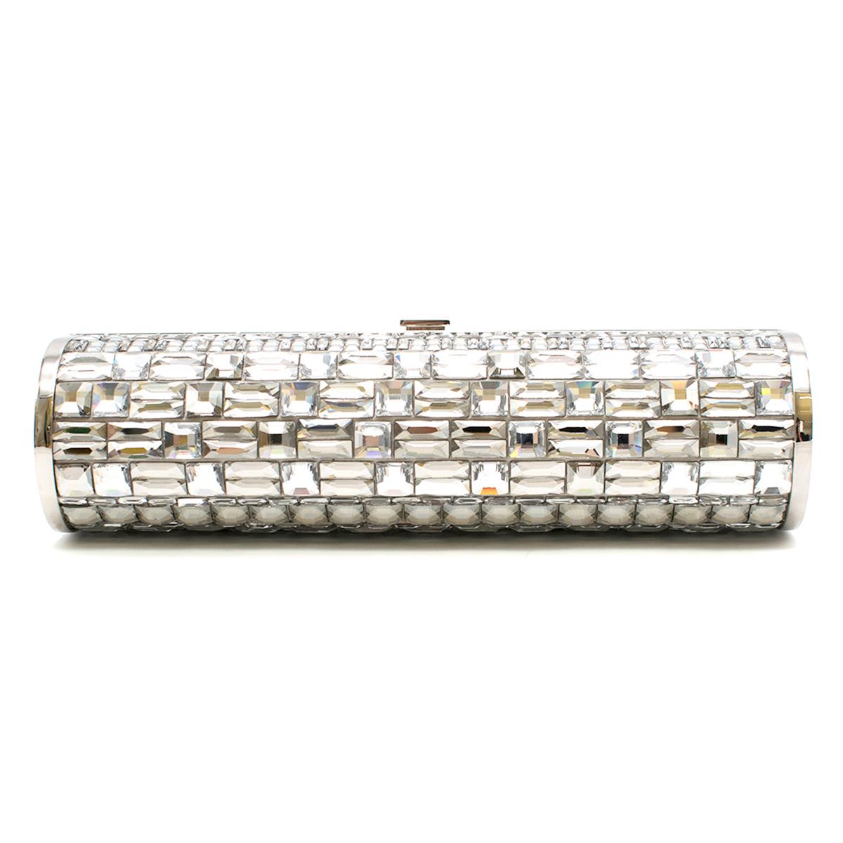 Jimmy Choo Crystal Embellished Tube Clutch Bag In Excellent Condition In London, GB