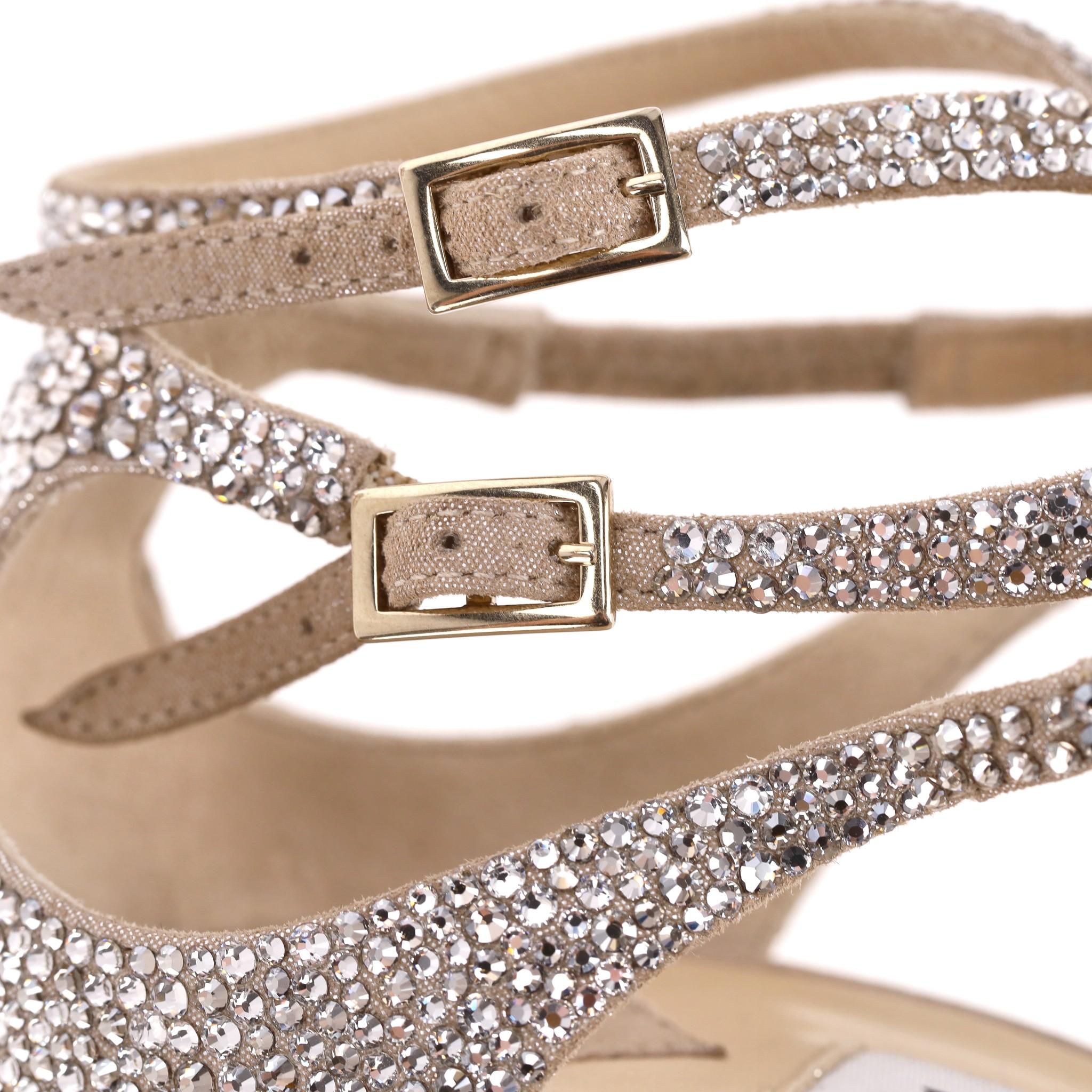 Jimmy Choo Crystal Lance Sandals 6