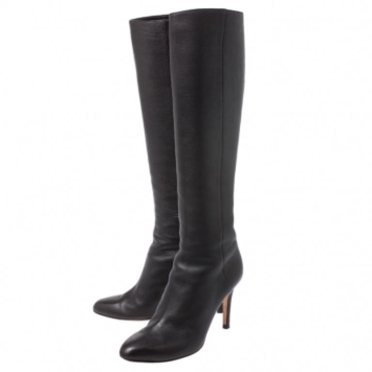 Noir Jimmy Choo - Bottes en cuir marron foncé, taille 37,5 en vente