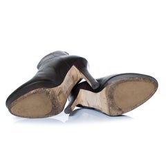 Jimmy Choo, dark brown leather platform boots