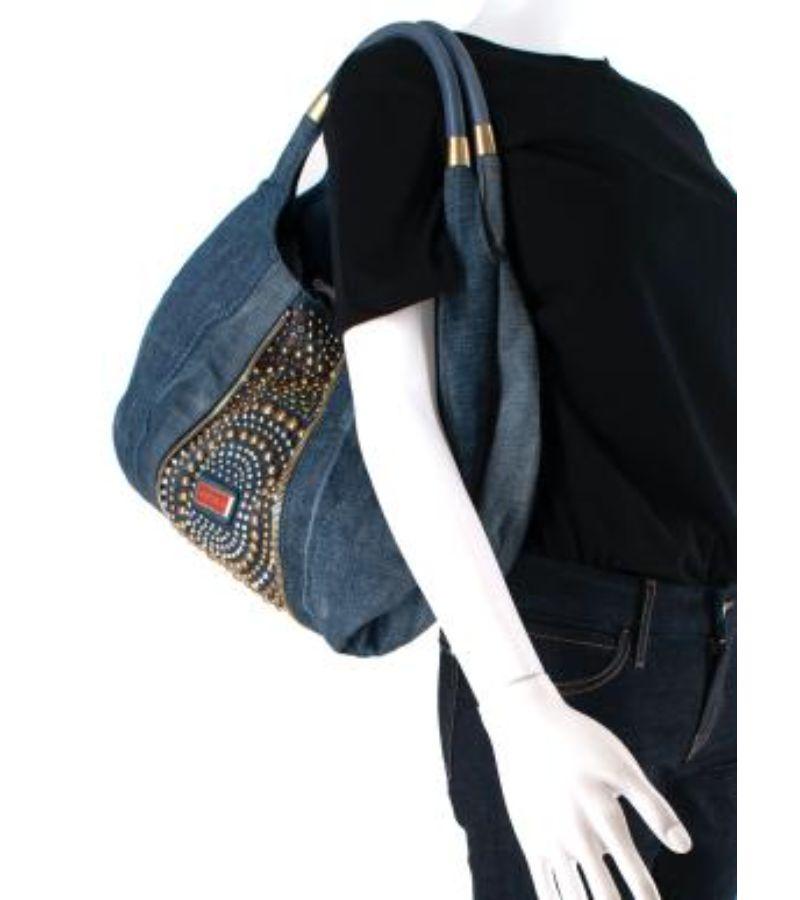 Jimmy Choo Denim Crystal Studded Hobo Bag 4