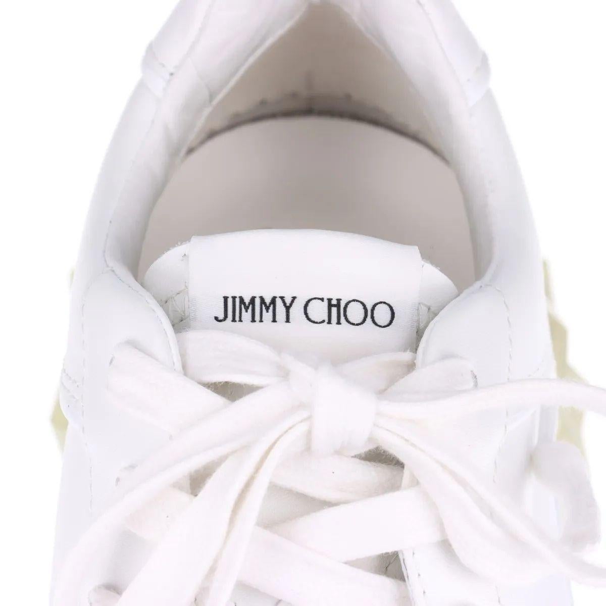 Jimmy Choo Diamond Leather Sneaker Unisex White For Sale 6