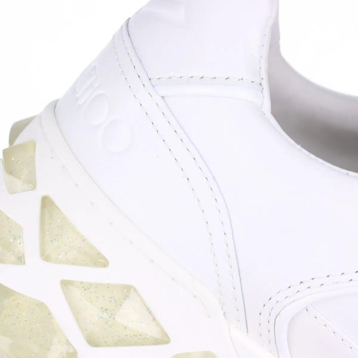 Jimmy Choo Diamond Leather Sneaker Unisex White For Sale 8