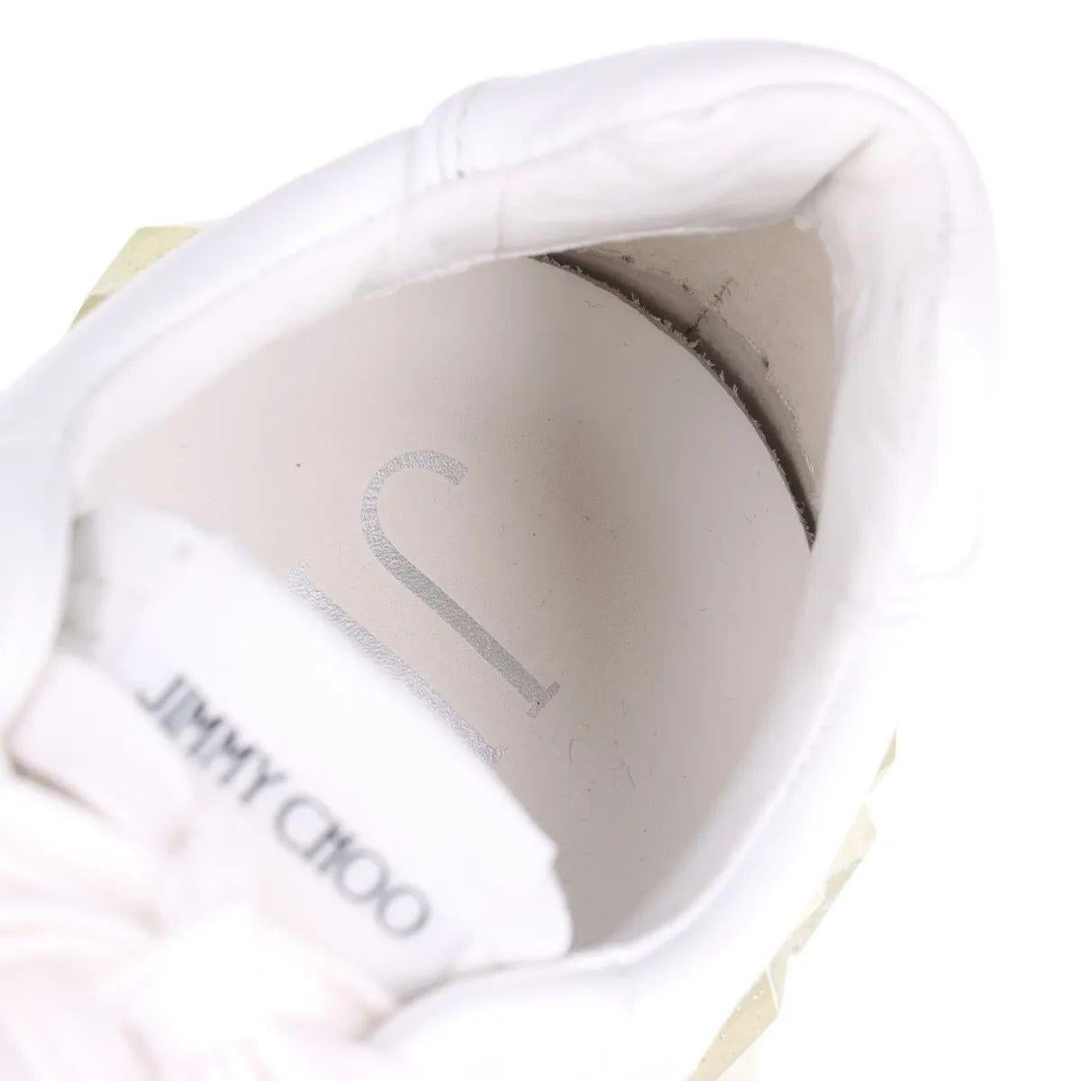 Jimmy Choo Diamond Leather Sneaker Unisex White For Sale 9