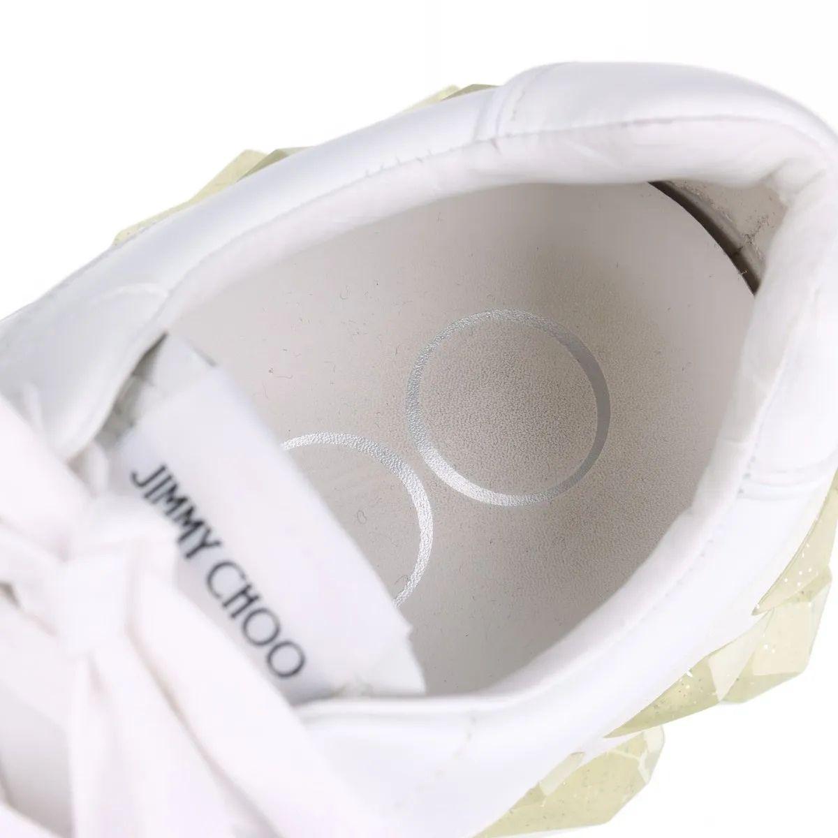Jimmy Choo Diamond Leather Sneaker Unisex White For Sale 12