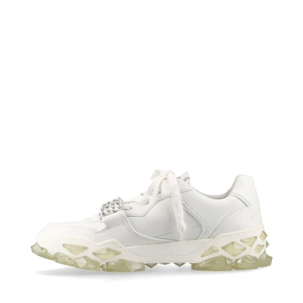 Jimmy Choo Diamond Leather Sneaker Unisex White For Sale 1