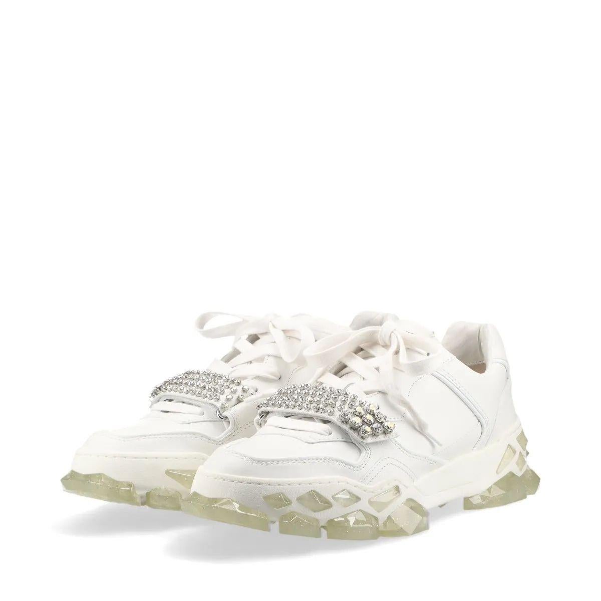 Jimmy Choo Diamond Leather Sneaker Unisex White For Sale 2