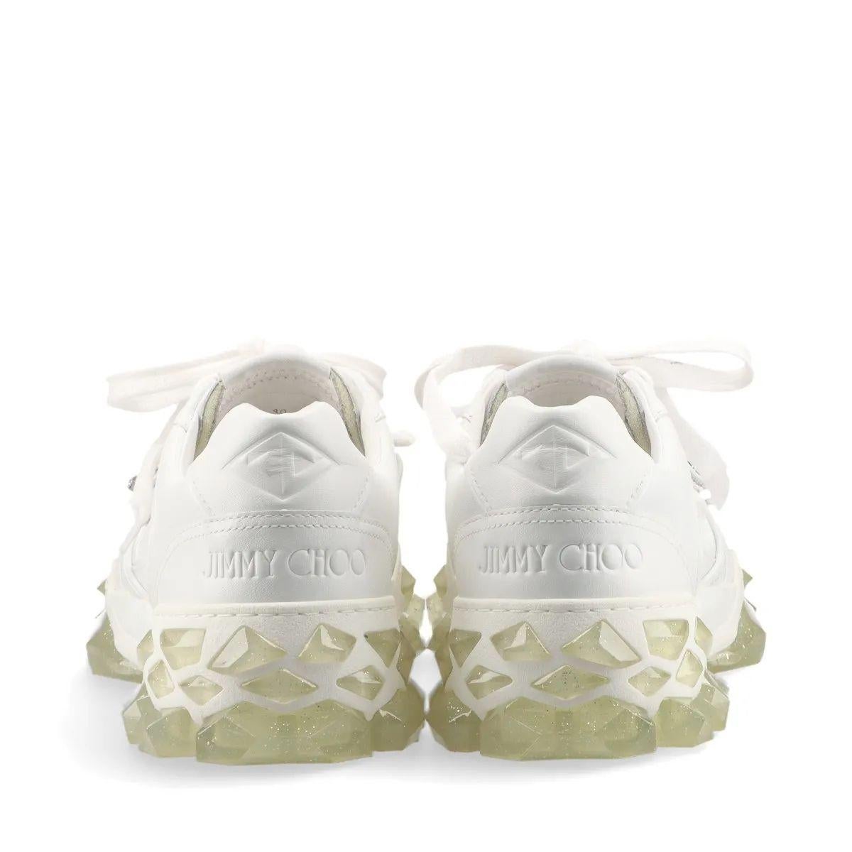 Jimmy Choo Diamond Leather Sneaker Unisex White For Sale 3