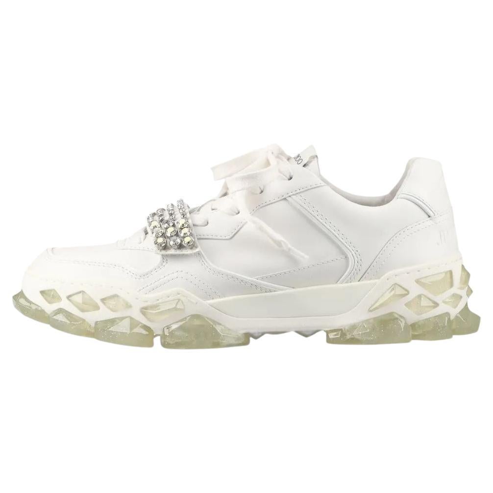 Jimmy Choo Diamond Leather Sneaker Unisex White For Sale