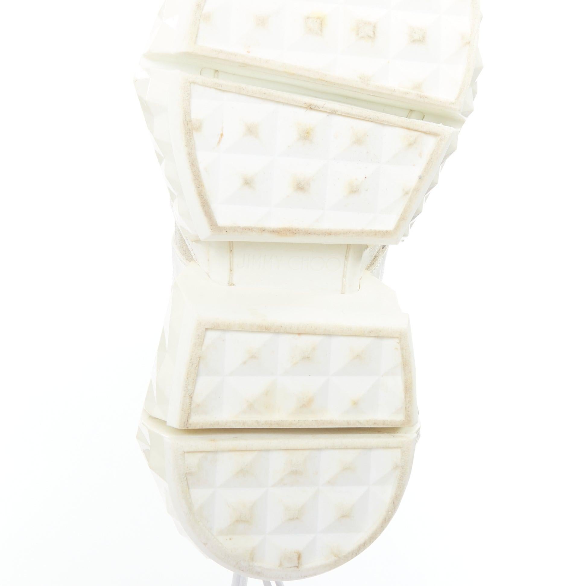 JIMMY CHOO Diamond Trail weiß facettierte klobige Sohle Turnschuhe EU36 im Angebot 5