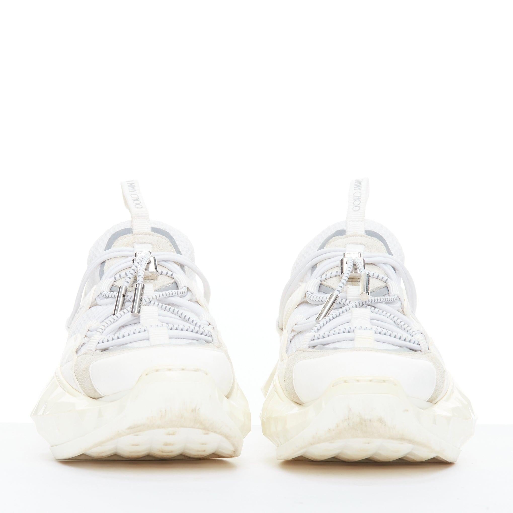 JIMMY CHOO Diamond Trail weiß facettierte klobige Sohle Turnschuhe EU36 (Grau) im Angebot