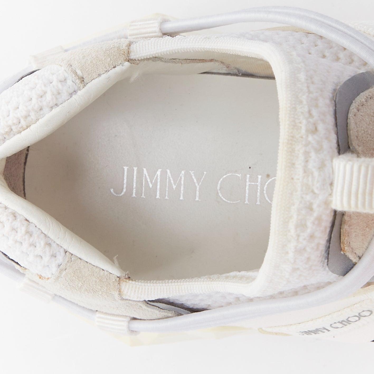 JIMMY CHOO Diamond Trail weiß facettierte klobige Sohle Turnschuhe EU36 im Angebot 4