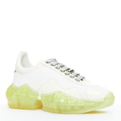 JIMMY CHOO Diamond white mint green jelly sole dad sneakers EU35.5