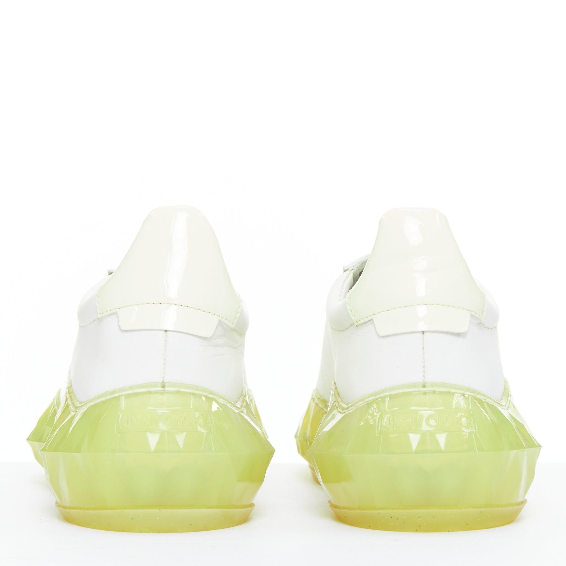 Donna JIMMY CHOO Diamond white mint green jelly sole dad sneakers EU35.5 in vendita