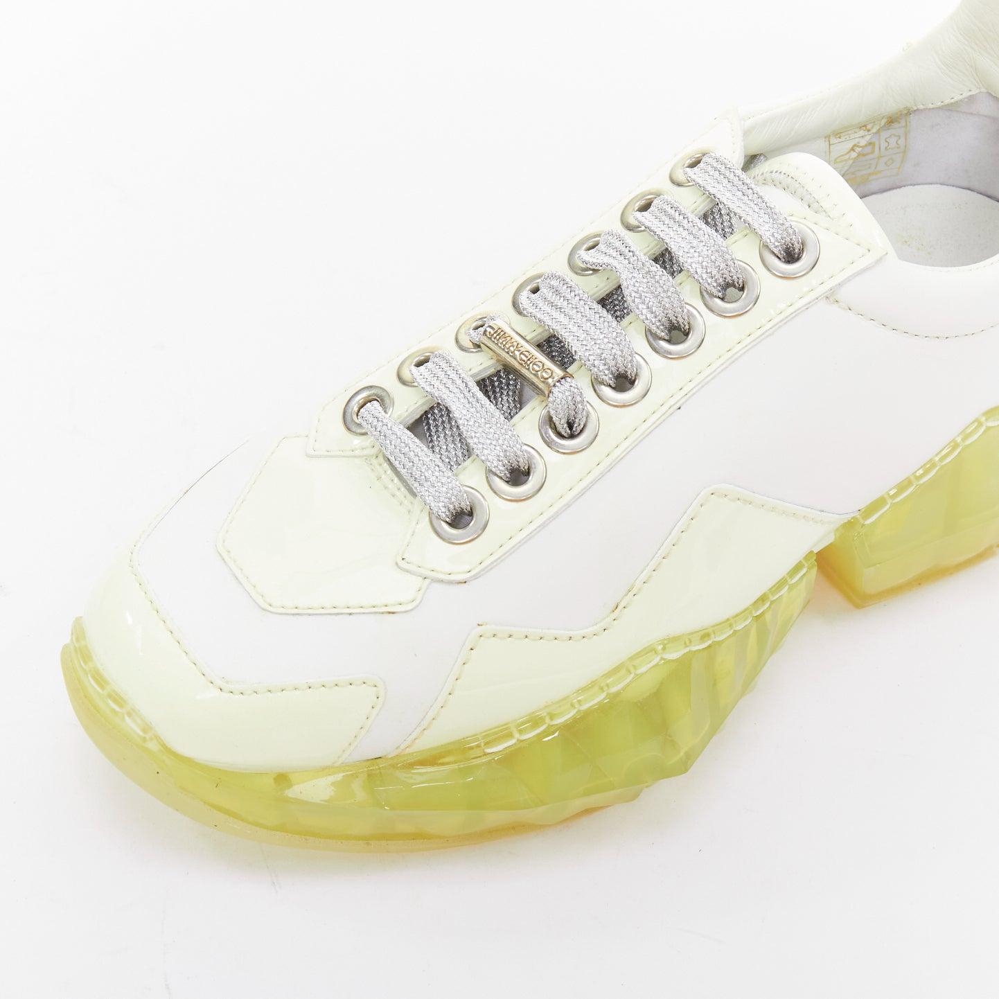 JIMMY CHOO Diamond white mint green jelly sole dad sneakers EU35.5 in vendita 2