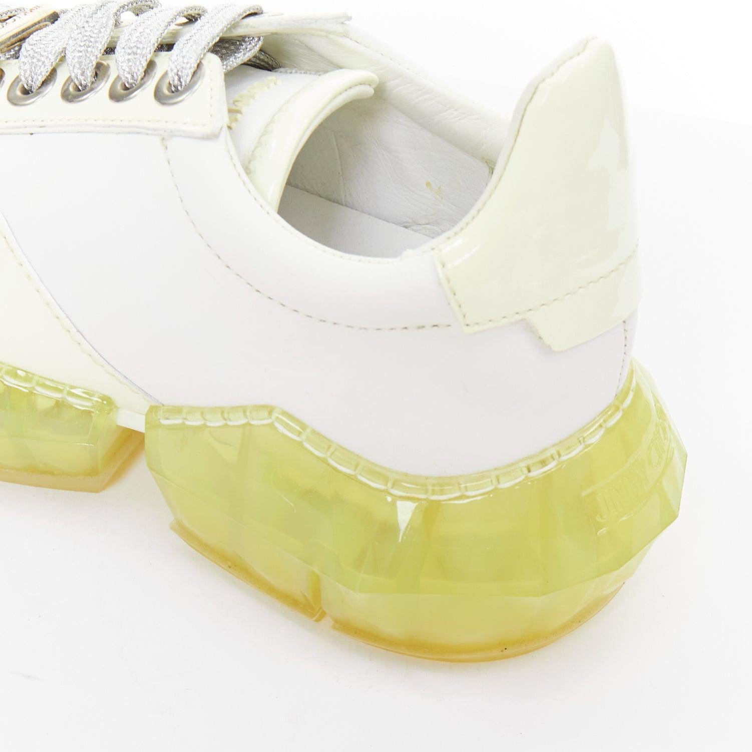 JIMMY CHOO Diamond white mint green jelly sole dad sneakers EU35.5 in vendita 3