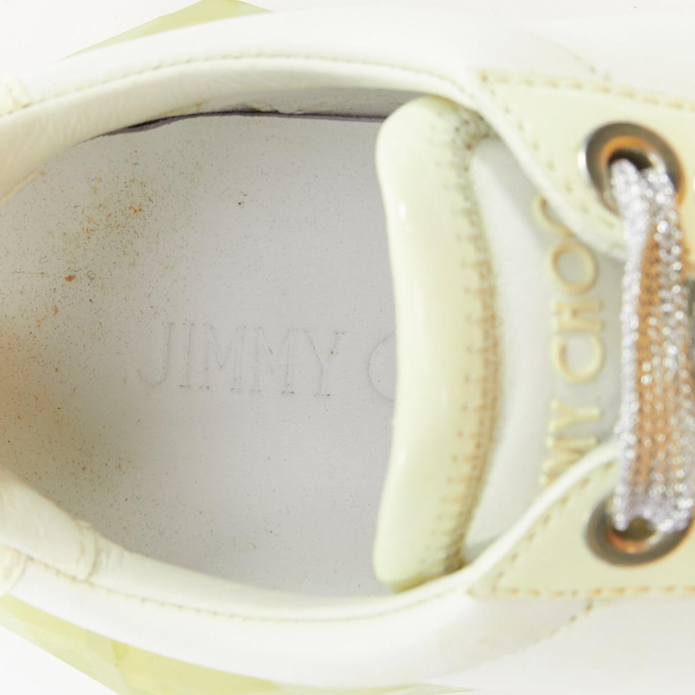 JIMMY CHOO Diamond white mint green jelly sole dad sneakers EU35.5 in vendita 4