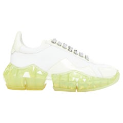 JIMMY CHOO Diamond white mint green jelly sole dad sneakers EU35.5