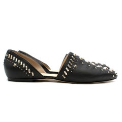 Jimmy Choo D'orsay Studded Black Leather Flats  42