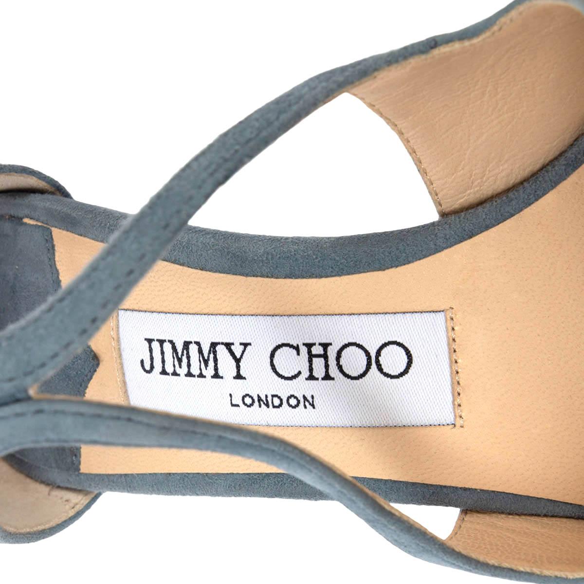 JIMMY CHOO Dusk blue suede LANCER 100 Pointed Toe Pumps Pumps Shoes 36 3