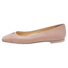 Jimmy Choo Dusty Pink Leather Gisela Ballet Flats Size 40