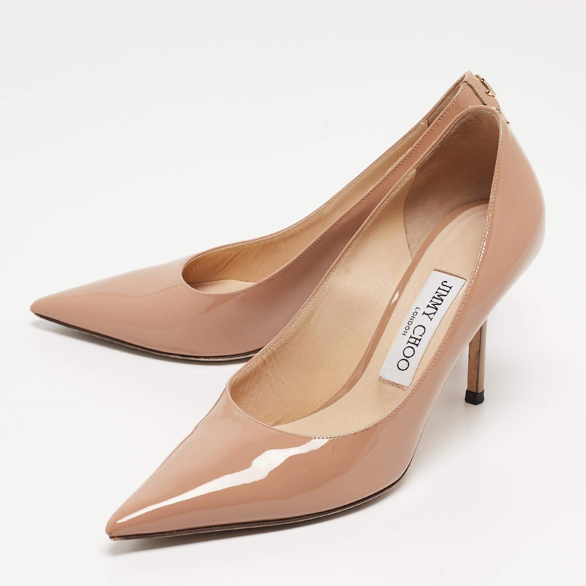 Jimmy Choo Dusty Pink Patent Leather Love Pumps Size 36 For Sale 2