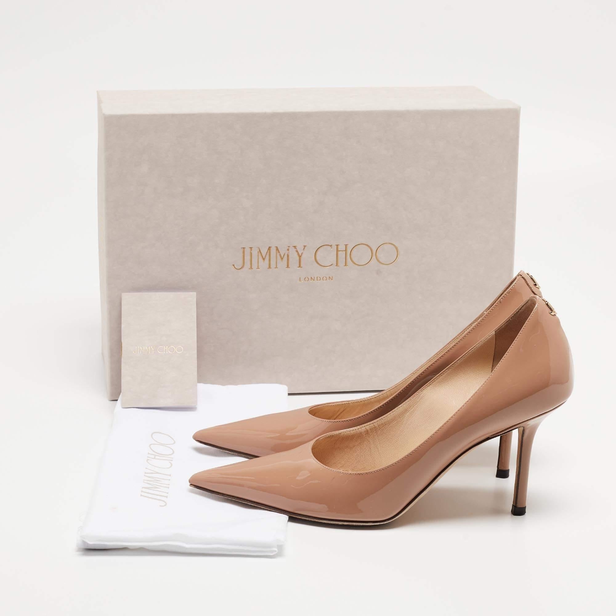 Jimmy Choo Dusty Pink Patent Leather Love Pumps Size 36 For Sale 5