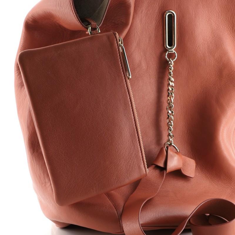 Brown Jimmy Choo Echo Backpack Leather Large