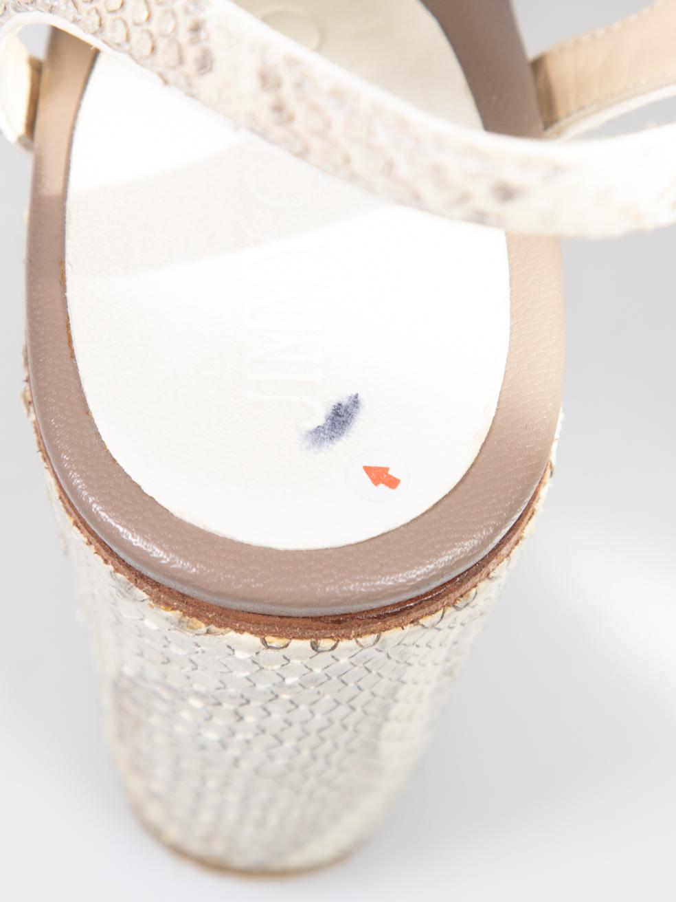Jimmy Choo Ecru Snakeskin Platform Sandals Size IT 37 For Sale 3