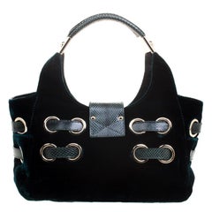 Jimmy Choo Emerald Green Velvet Ramona Shoulder Bag